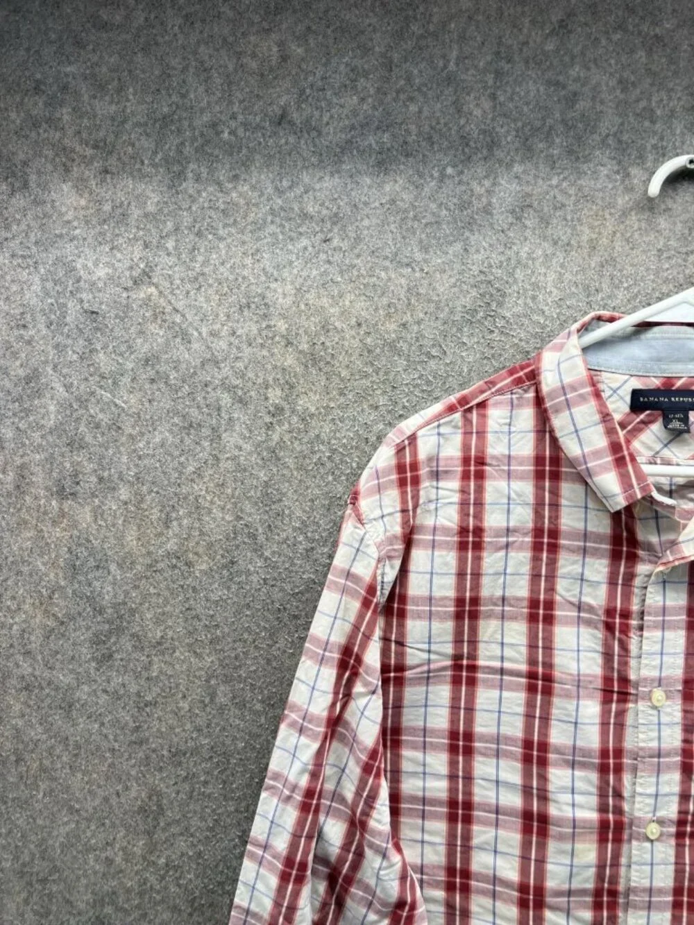 Banana Republic Shirt Men XL Red Plaid Long Sleeve Button Up Cotton Casual